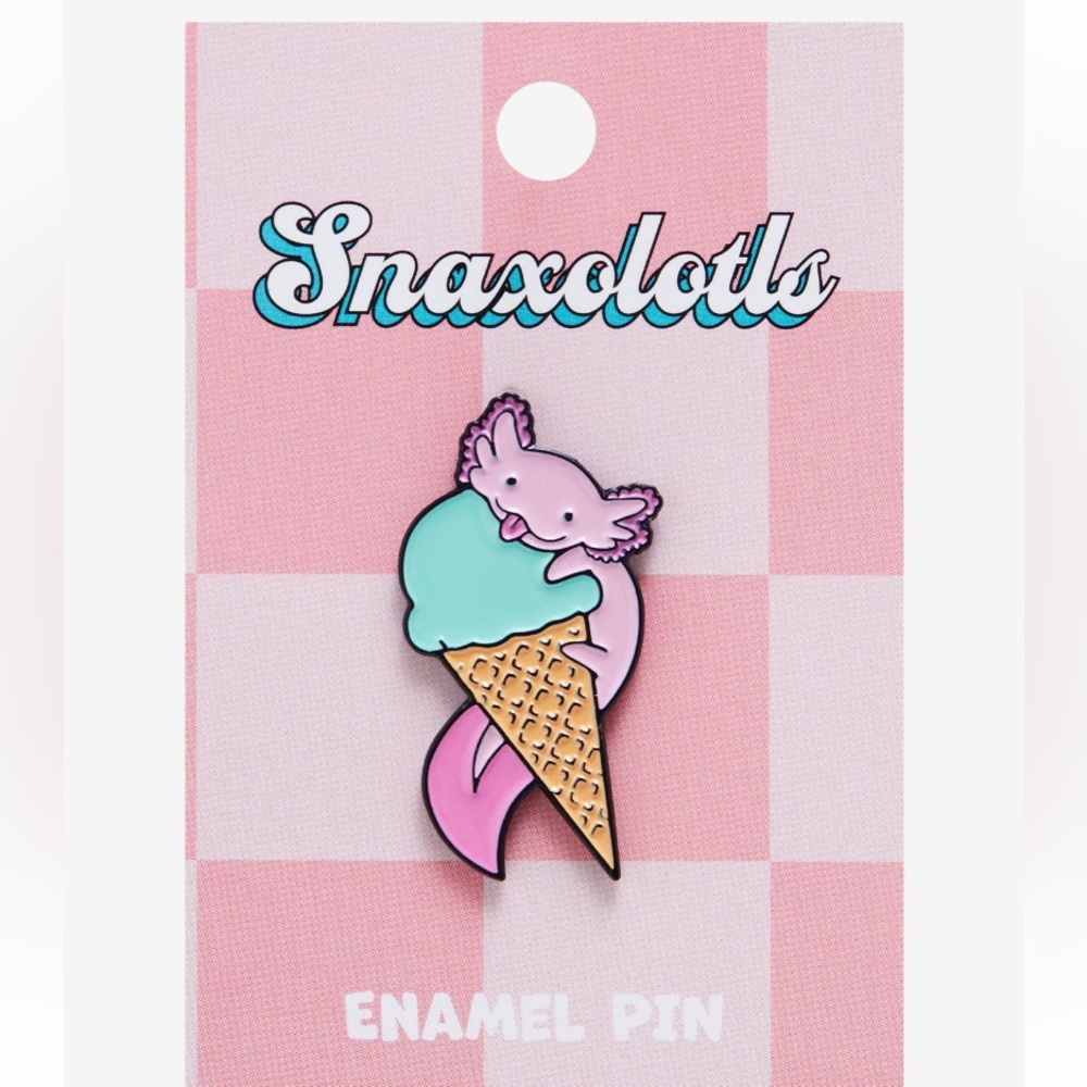 SnaxolotIs AxolotI & Ice Cream Cone Enamel Pin BoxLunch‎ Exclusive